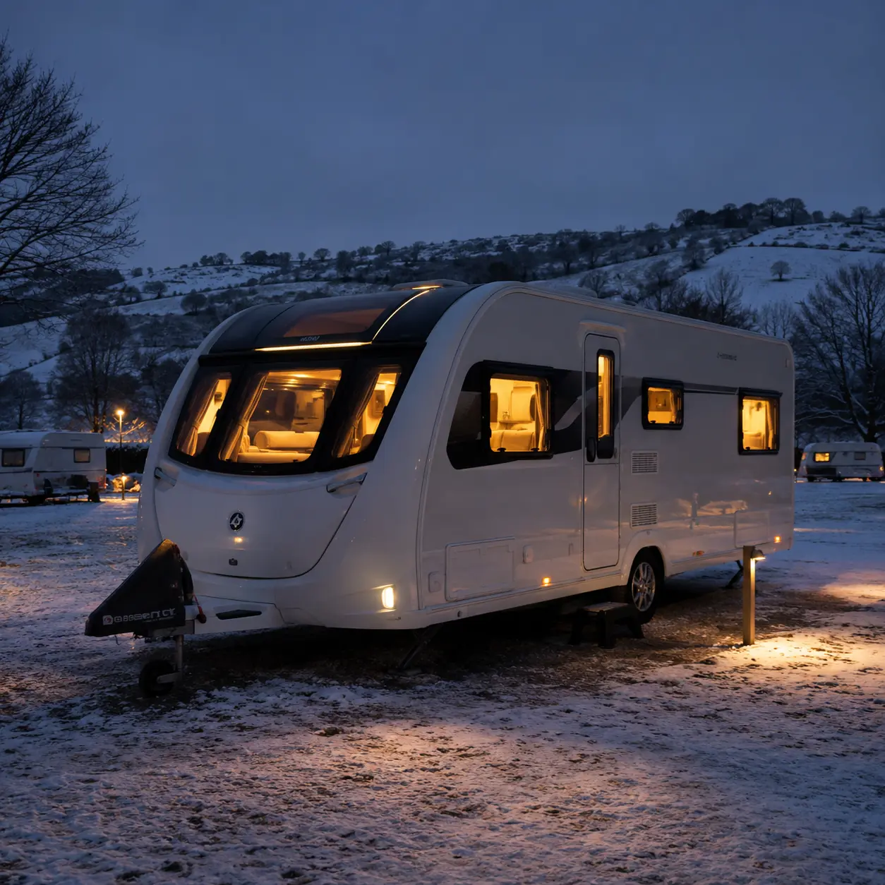 British touring caravan staying warm during winter touring