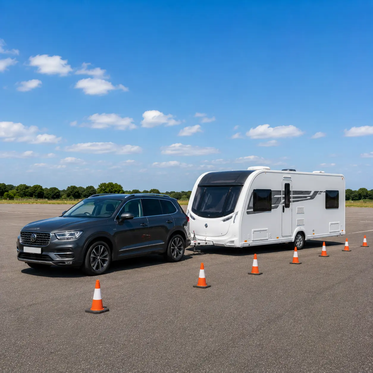 Caravan reversing practice session