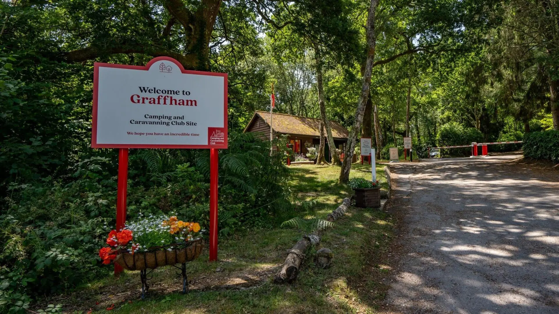 Entrance to Graffham Camping and Caravanning Club Site in West Sussex